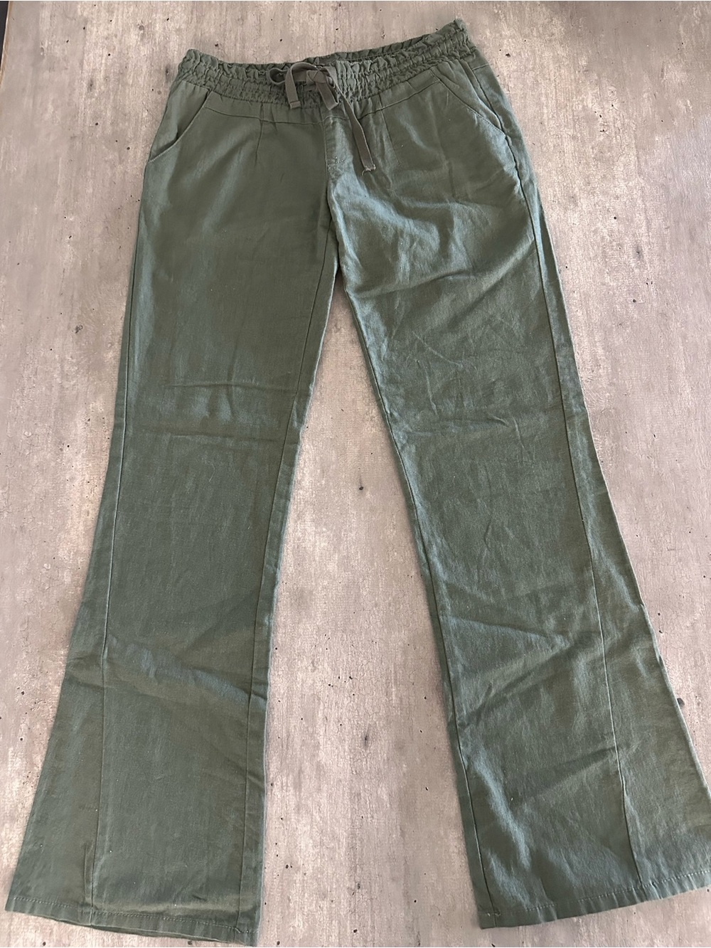 Roxy Olive Green Drawstring Waist Casual Chinos
